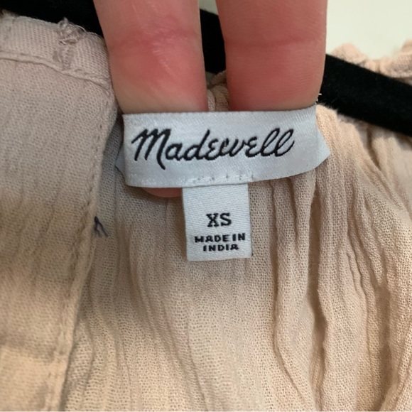 Madewell Cream Top with Orange Floral Embroidery - Picture 2 of 5